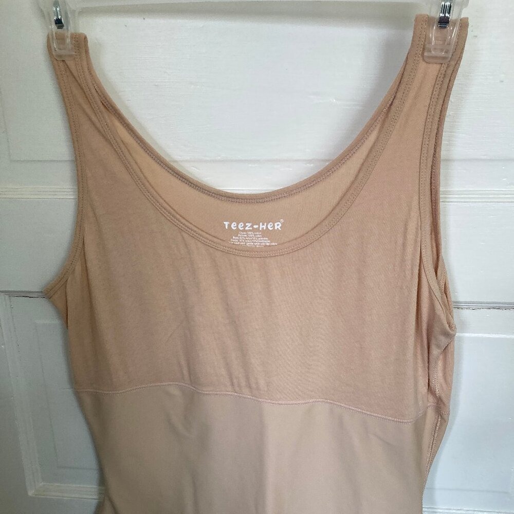 Teez-Her Body Shape Ware Tank Top, XL, Nude/Beige